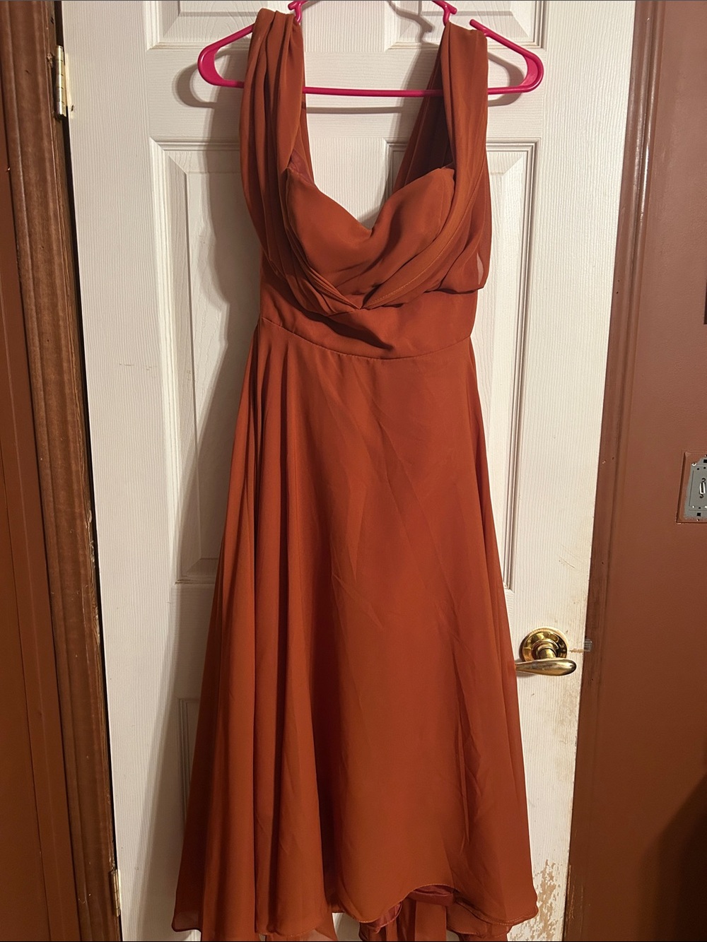 Rust Orange A-Line Formal Dress